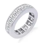 Bezel Set Princess Cut Moissanite Men's Wedding Band