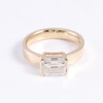 Men's Emerald Cut Solitaire Bezel Set Moissanite Ring