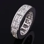 Bezel Set Princess Cut Moissanite Men's Wedding Band