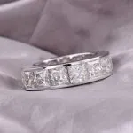 Princess Cut Moissanite Men's Wedding Band