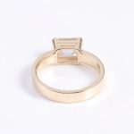 Men's Emerald Cut Solitaire Bezel Set Moissanite Ring