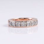 Princess Cut Moissanite Half Eternity Men's Band