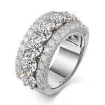 3 Row Pave Moissanite Men's Band