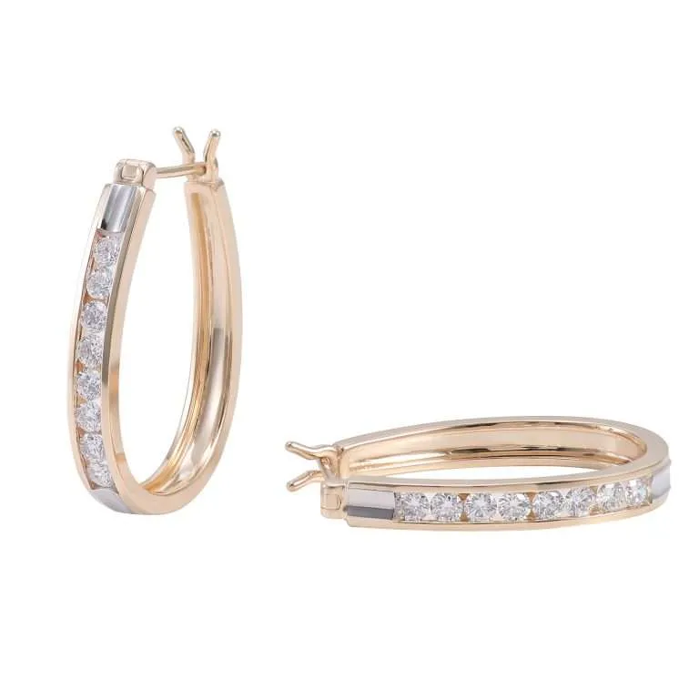 Round Cut Moissanite Hoop Earrings