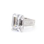 Emerald Cut Cathedrals Set Men's Ring with Multi-Stone Band