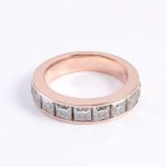 Princess Cut Moissanite Half Eternity Men's Band
