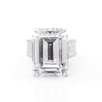 Emerald Cut Cathedrals Set Men's Ring with Multi-Stone Band