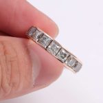 Princess Cut Moissanite Half Eternity Men's Band