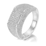 Micro Pave Moissanite Men's Ring