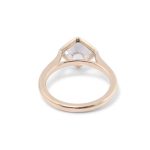 7MM Cushion moissanite bezel set solitaire ring