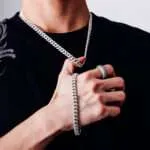 6MM Wide Moissanite Silver Cuban Chain