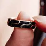 Black Enameled K Gold Ring