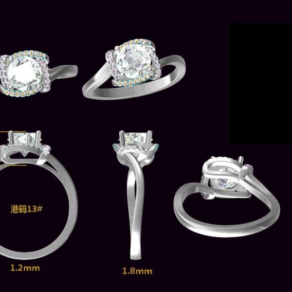Twisted Shank Lab-Grown Diamond Ring