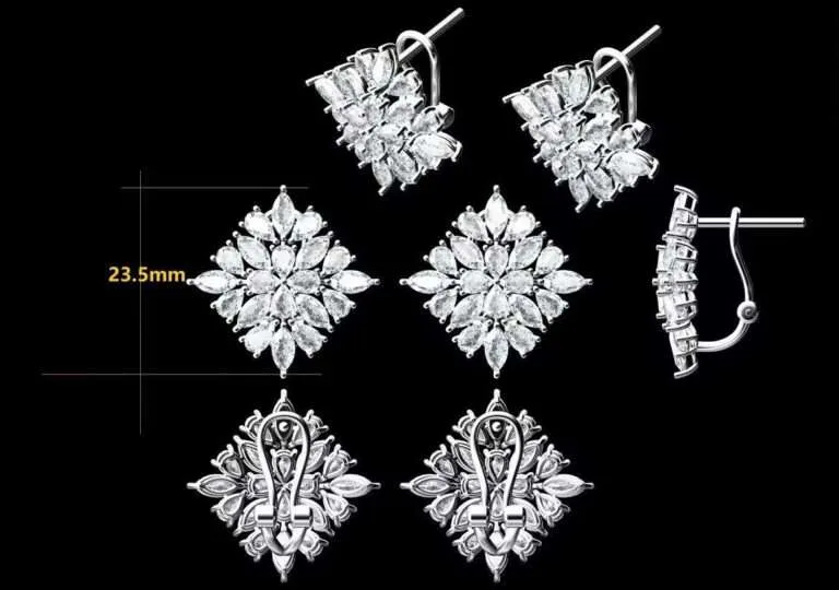 Floral Lab-Grown Diamond Earrings