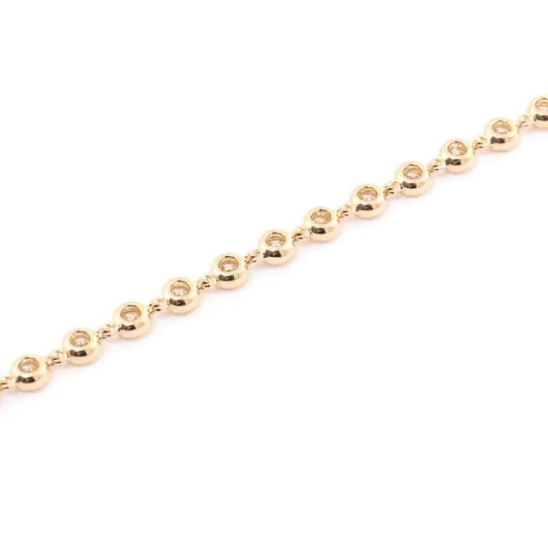 Elegant Bezel-Set Moissanite Gold Tennis Bracelet