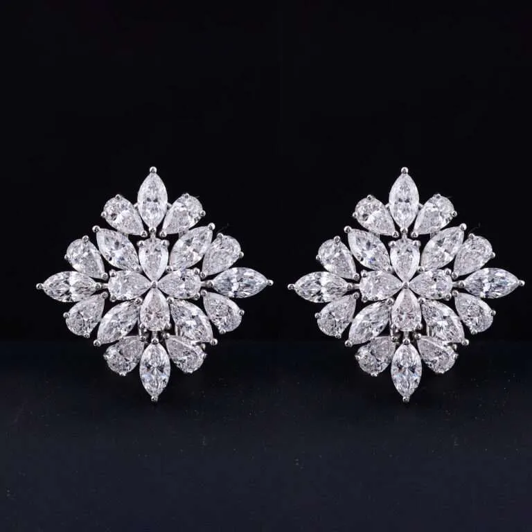 Floral Lab-Grown Diamond Earrings