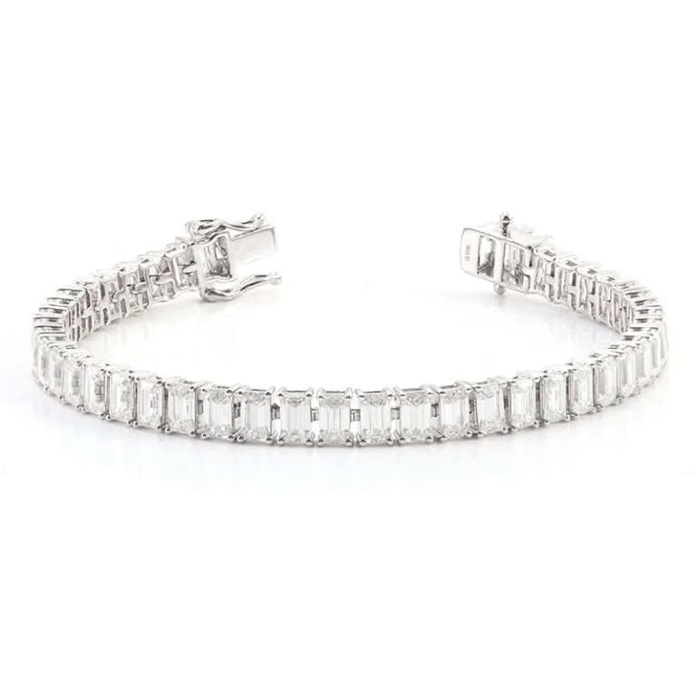 Emerald Cut Moissanite Tennis Bracelet