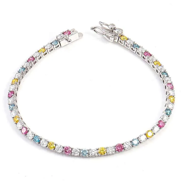 7 inches Elegant Multicolor Moissanite Tennis Bracelet