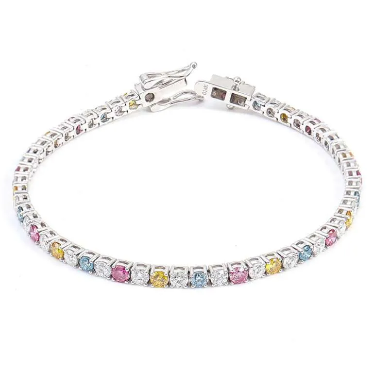 7 inches Elegant Multicolor Moissanite Tennis Bracelet