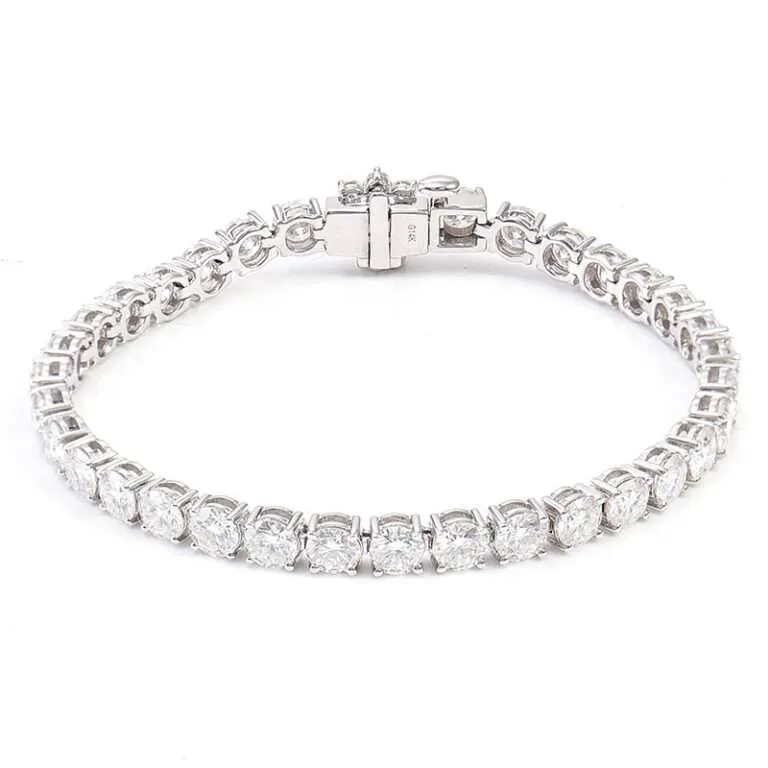Elegant Moissanite White Gold Tennis Bracelet