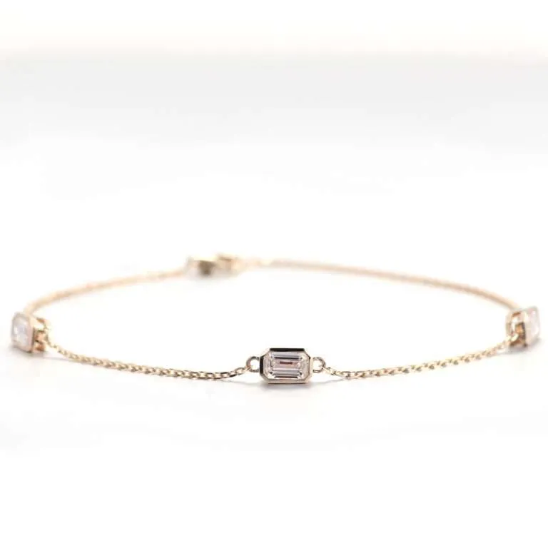 Elegant Gold Emerald Cut Bracelet