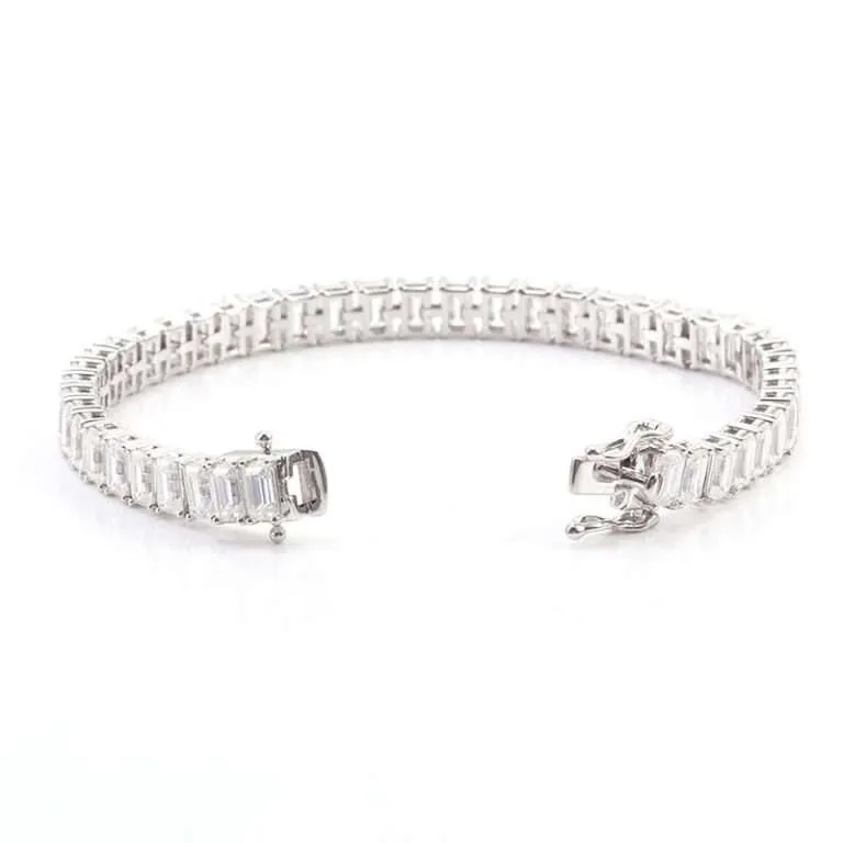 Emerald Cut Moissanite Tennis Bracelet