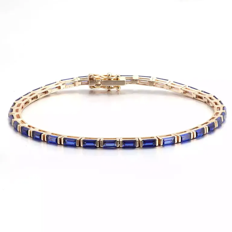 Baguette Lab Sapphire Bracelet