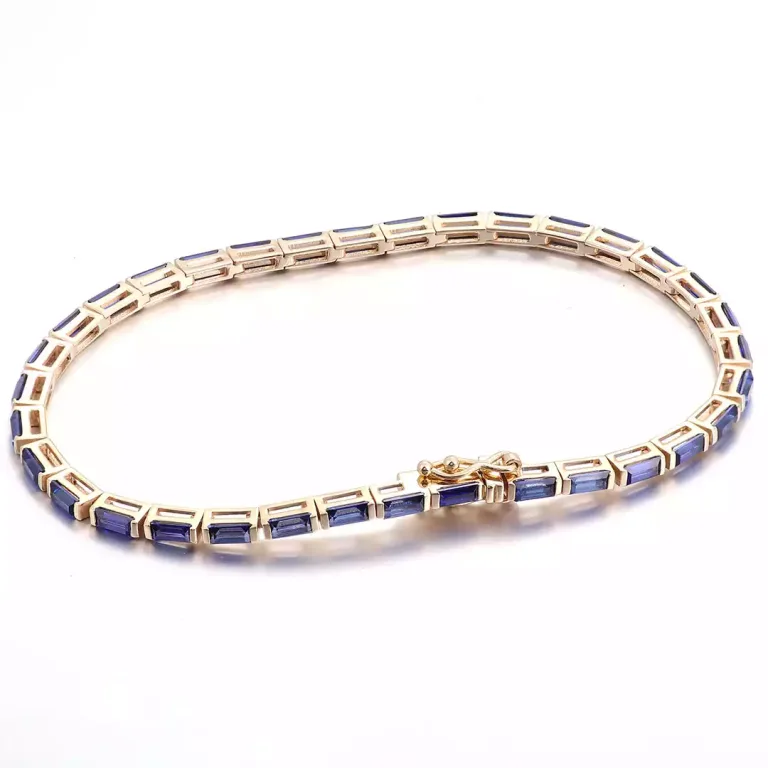 Baguette Lab Sapphire Bracelet