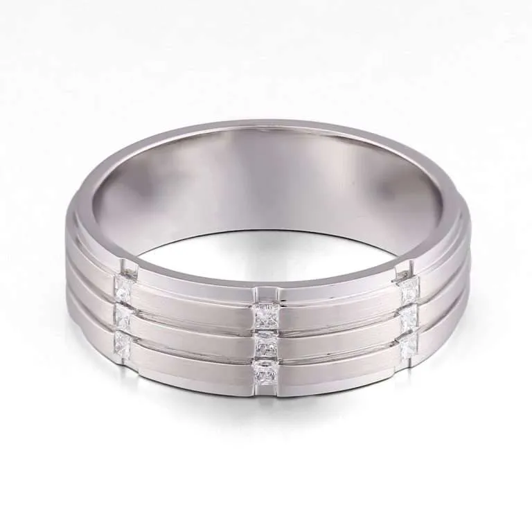 Charming VVS 0.27CTW Moissanite White Gold Band Ring