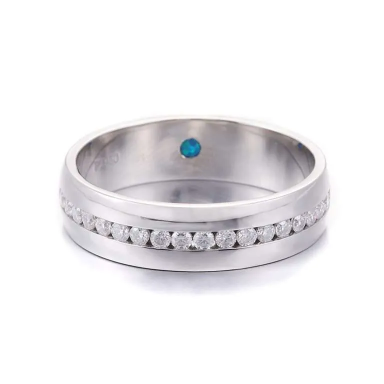 Stunning VVS 0.5CTW Round Cut Moissanite White Gold Band Ring