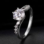 1.09CT Round Cut Lab Diamond Interlaced Shoulders White Gold Ring