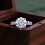 Breathtaking White Gold 4CT Round Cut Moissanite Pave Ring