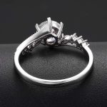 1.09CT Round Cut Lab Diamond Interlaced Shoulders White Gold Ring