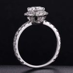 White Gold 1.03CT Round Cut Lab Diamond Halo Engagement Ring