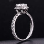White Gold 1.03CT Round Cut Lab Diamond Halo Engagement Ring