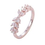 Vine Design:Enchanting Rose Gold Moissanite Ring