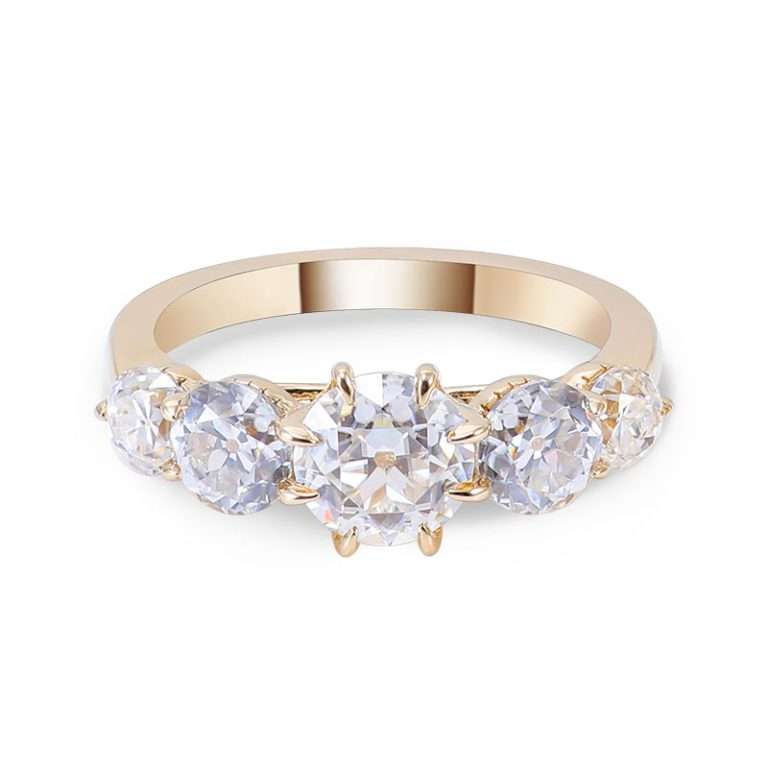 Gorgeous! Yellow Gold Moissanite 2.8CTW Round Cut Ring