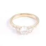 Enchanting Yellow Gold 0.5CT Round Cut Moissanite Engagement Ring