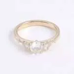 Enchanting Yellow Gold 0.5CT Round Cut Moissanite Engagement Ring
