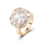 Octagonal Surround:5CT Asscher Cut Moissanite Statement Ring