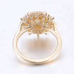 Sunflower Inspired:Yellow Gold 3CT Round Cut Moissanite Halo Ring