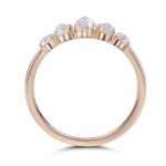 Exquisite Yellow Gold Moissanite Oval and Round Cut Multi Stone Ring