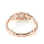 Exquisite Yellow Gold Moissanite Oval and Round Cut Multi Stone Ring
