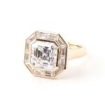 Octagonal Surround:5CT Asscher Cut Moissanite Statement Ring