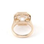 Octagonal Surround:5CT Asscher Cut Moissanite Statement Ring