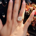 Octagonal Surround:5CT Asscher Cut Moissanite Statement Ring
