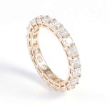 Gorgeous Yellow Gold Cushion Cut Moissanites Eternity Band