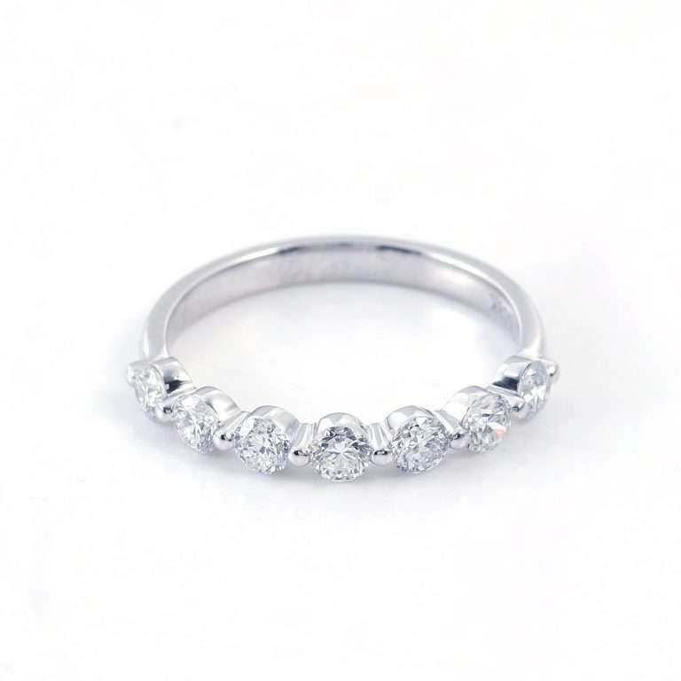 Stunning White Gold 0.42CTW Round Cut Moissanite Band