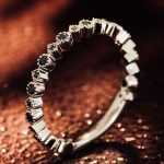 Dazzling 0.2CTW Round Cut Black Moissanite Eternity Band