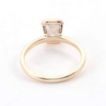 Elegant Yellow Gold Emerald Cut VVS Moissanite Ring